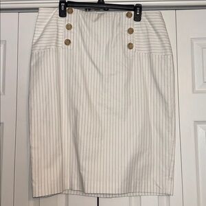 Ann Taylor White Skirt with Subtle Stripes NWT